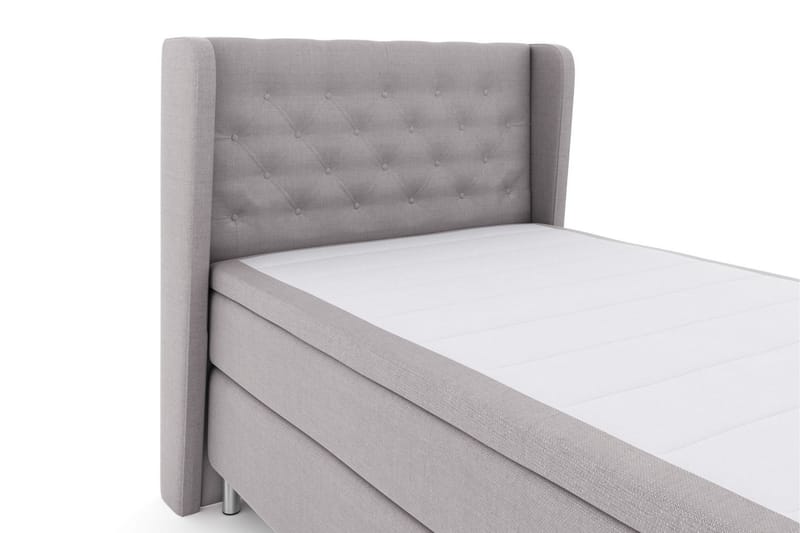 Komplett Sängpaket Choice No 6 120x200 Medium Memory/Pocket - Ljusgrå|Metall - Kontinentalsäng - Komplett sängpaket