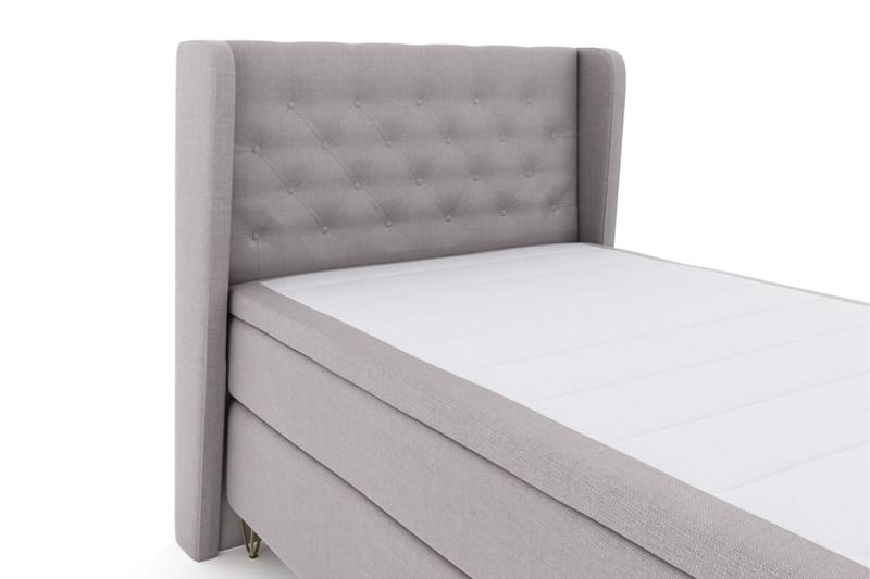 Komplett Sängpaket Choice No 6 120x200 Medium Watergel - Ljusgrå|Metall V-form - Kontinentalsäng - Komplett sängpaket