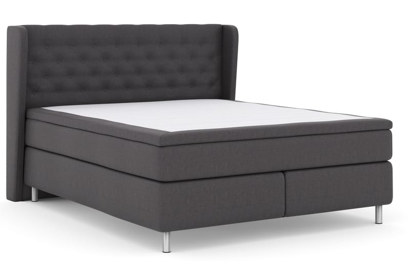 Komplett Sängpaket Choice No 4 180x200 Fast - Mörkgrå|Metall - Kontinentalsäng - Dubbelsäng - Komplett sängpaket