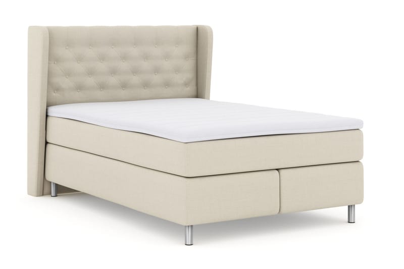 Komplett Sängpaket Choice No 3 160x200 Fast - Beige|Metall - Kontinentalsäng - Dubbelsäng - Komplett sängpaket