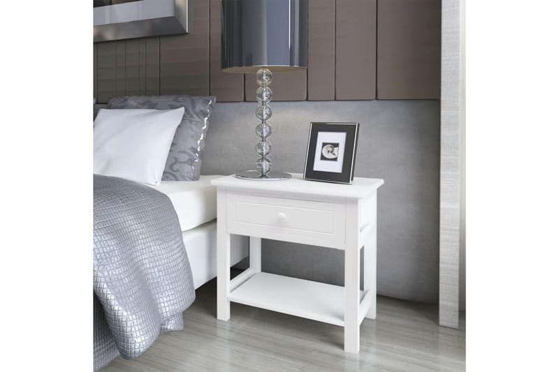 Nattduksbord trä vit - Vit - Sängbord & nattduksbord