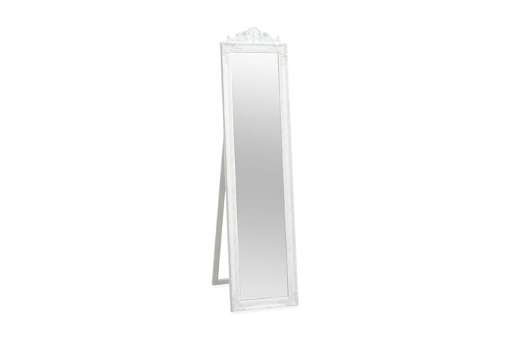 Fristående spegel barockstil 160x40 cm vit - Vit - Golvspegel