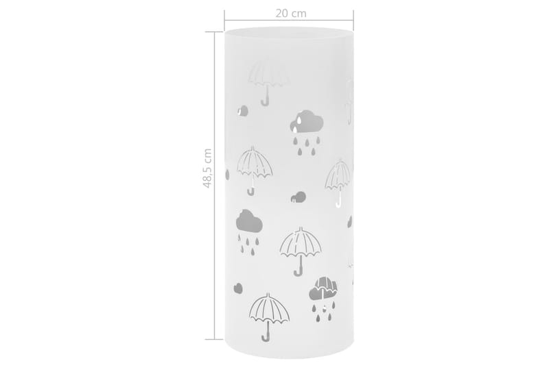 Paraplyställ paraplyer stål vit - Vit - Paraplyställ