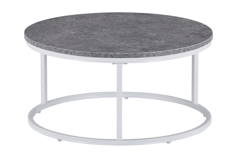 Satsbord Thyra 90 cm Runt 2 Bord - Grå - Satsbord - Soffbord