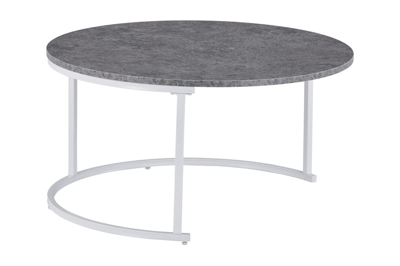 Satsbord Thyra 90 cm Runt 2 Bord - Grå - Satsbord - Soffbord