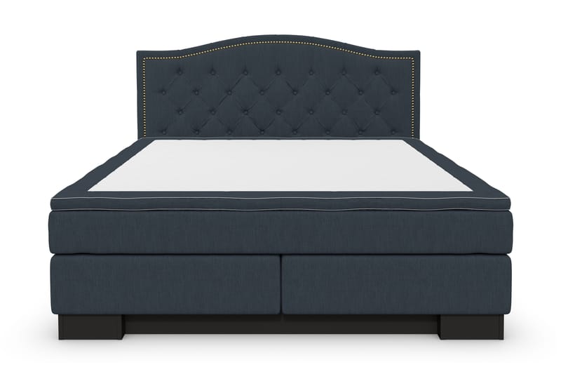 Komplett Sängpaket Romance Lyx 160x200 Cesaro Sänggavel Topp - Mörkblå - Kontinentalsäng - Dubbelsäng - Komplett sängpaket