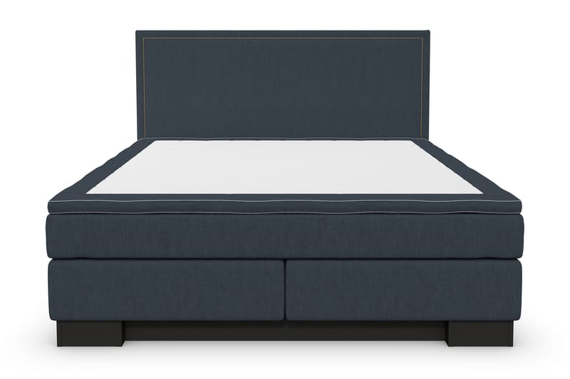 Komplett Sängpaket Romance Lyx 180x210 Cesaro Sänggavel Rak - Mörkblå - Kontinentalsäng - Dubbelsäng - Komplett sängpaket