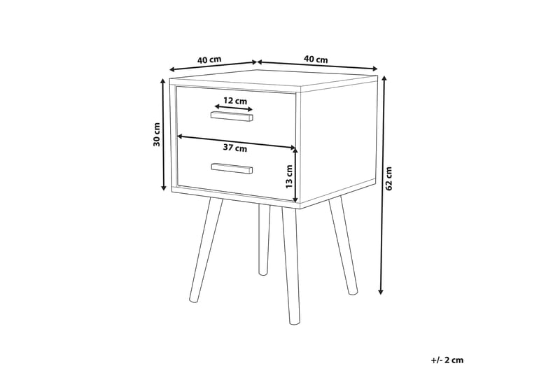Sängbord Alabama 40 cm - Grå - Sängbord & nattduksbord