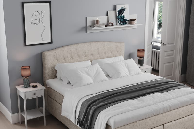 Sängpaket Abelie 160x200 Medium - Beige - Kontinentalsäng - Dubbelsäng - Komplett sängpaket