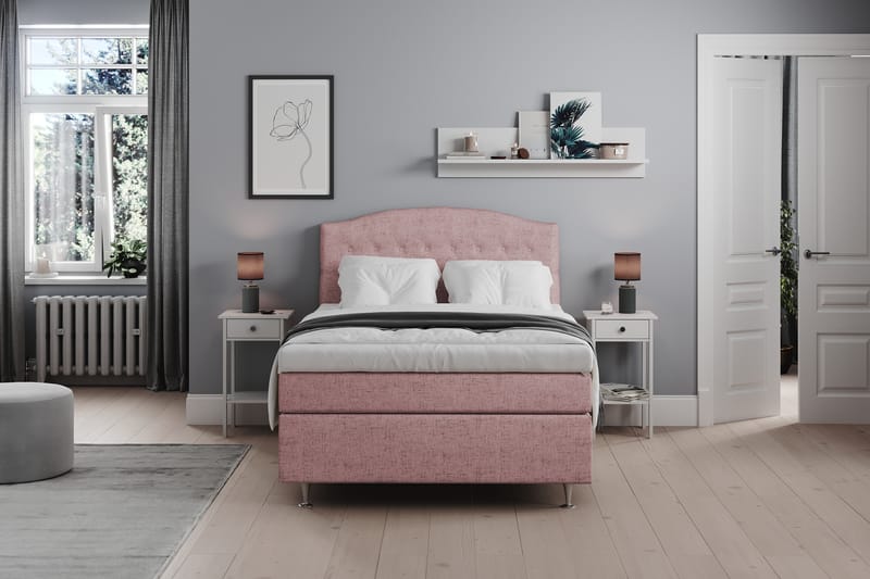 Sängpaket Abelie 120x200 Medium - Rosa - Kontinentalsäng - Komplett sängpaket
