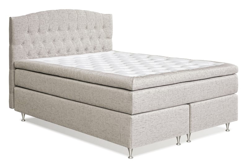 Sängpaket Abelie 160x200 Fast/Medium - Beige - Kontinentalsäng - Dubbelsäng - Komplett sängpaket