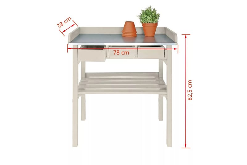 Esschert Design Planteringsbord vit CF29W - Vit - Planteringsbord & odlingsbänk