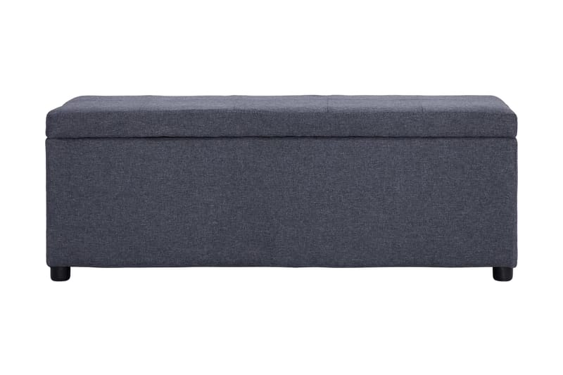 Bänk med förvaringsutrymme 116 cm mörkgrå polyester - Grå - Sittbänk - Hallbänk