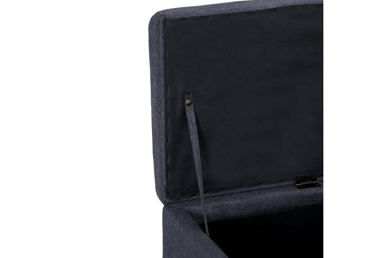 Bänk med förvaringsutrymme 116 cm mörkgrå polyester - Grå - Sittbänk - Hallbänk