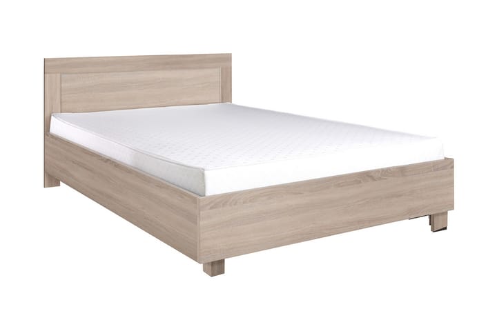 Säng & madrass Cezar 206x146x83 cm - Beige/Vit - Komplett sängpaket - Ramsäng