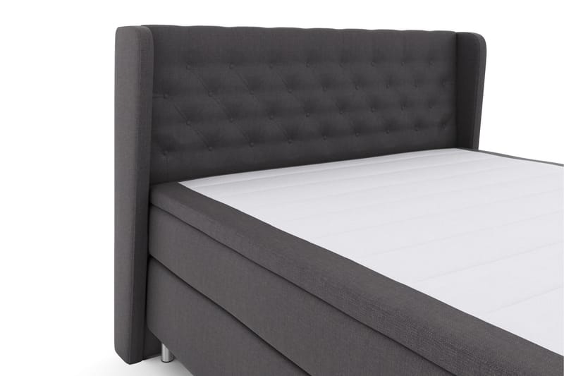 Komplett Sängpaket Choice No 5 180x200 Fast/Medium Watergel - Mörkgrå|Metall - Kontinentalsäng - Dubbelsäng - Komplett sängpaket