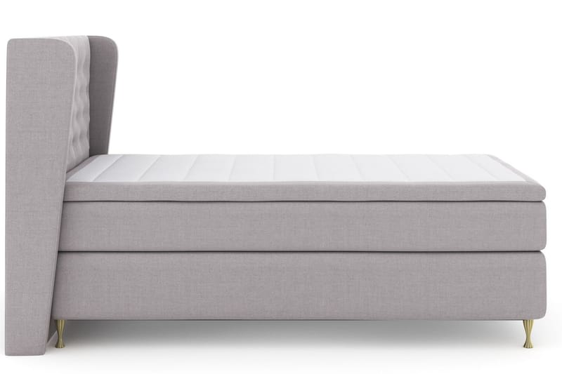 Komplett Sängpaket Choice No 6 120x200 Medium Watergel - Ljusgrå|Guld - Kontinentalsäng - Komplett sängpaket