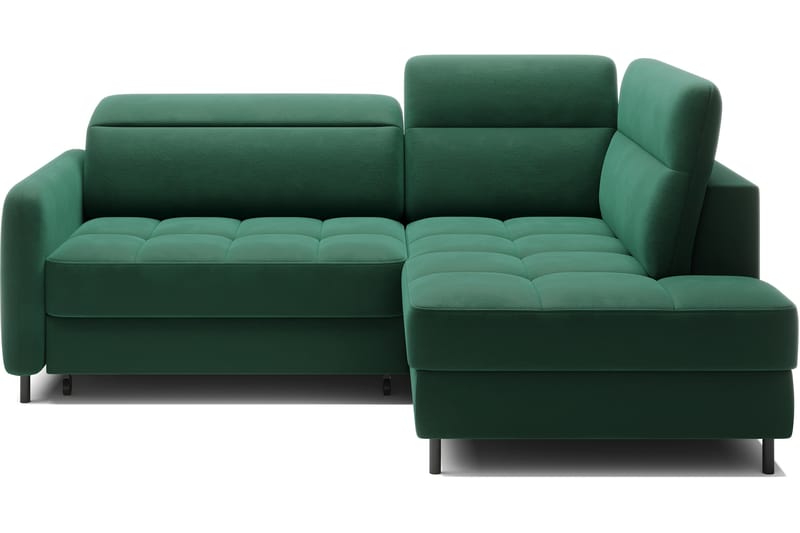 Masuo Bäddsoffa med Schäslong 3-sits - Mörkgrön - Möbler - Soffa - Sammetssoffa