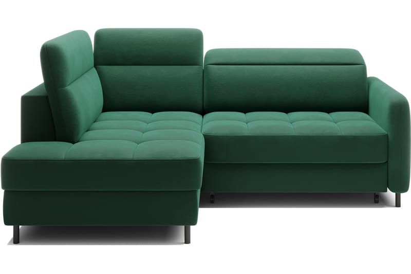Masuo Bäddsoffa med Schäslong 3-sits - Mörkgrön - Möbler - Soffa - Sammetssoffa