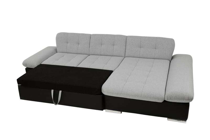 Djerra Bäddsoffa med Schäslong 3-sits i Sammet - Mörkgrå/Ljusgrå - Möbler - Soffa - Sammetssoffa