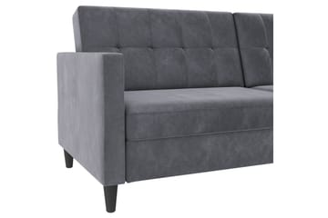 Bäddsoffa Hartford 203x83x82 cm, Antracit, Sammet - 203x83x82 cm, Antracit, Sammet - Möbler - Soffa - Sammetssoffa