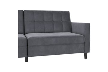 Bäddsoffa Hartford 203x83x82 cm, Antracit, Sammet - 203x83x82 cm, Antracit, Sammet - Möbler - Soffa - Sammetssoffa