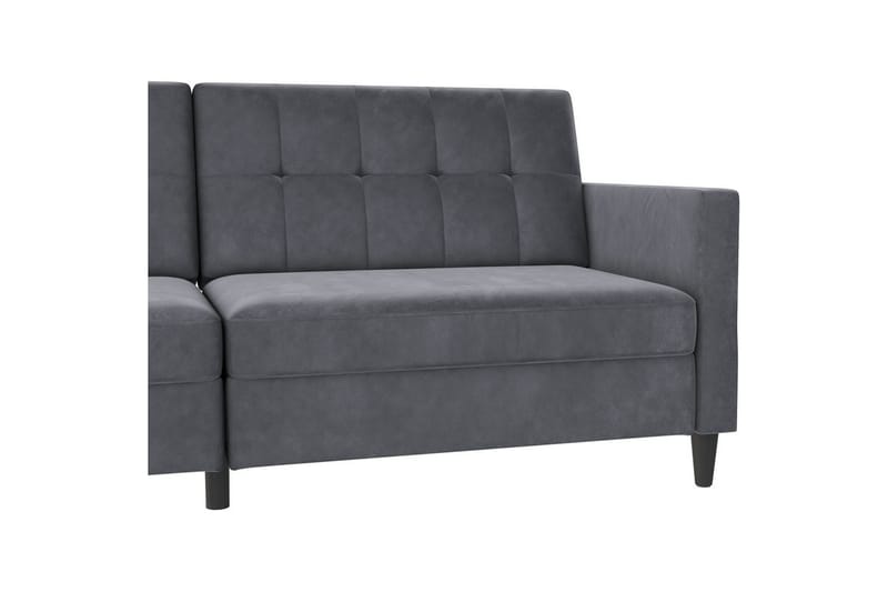 Bäddsoffa Hartford 203x83x82 cm, Antracit, Sammet - 203x83x82 cm, Antracit, Sammet - Möbler - Soffa - Sammetssoffa