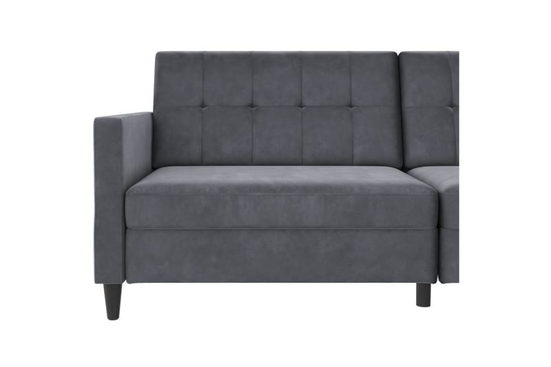 Bäddsoffa Hartford 203x83x82 cm, Antracit, Sammet - 203x83x82 cm, Antracit, Sammet - Möbler - Soffa - Sammetssoffa