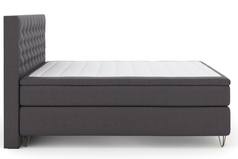 Komplett Sängpaket Choice No 4 180x200 Medium - Mörkgrå|Metall V-form - Kontinentalsäng - Dubbelsäng - Komplett sängpaket