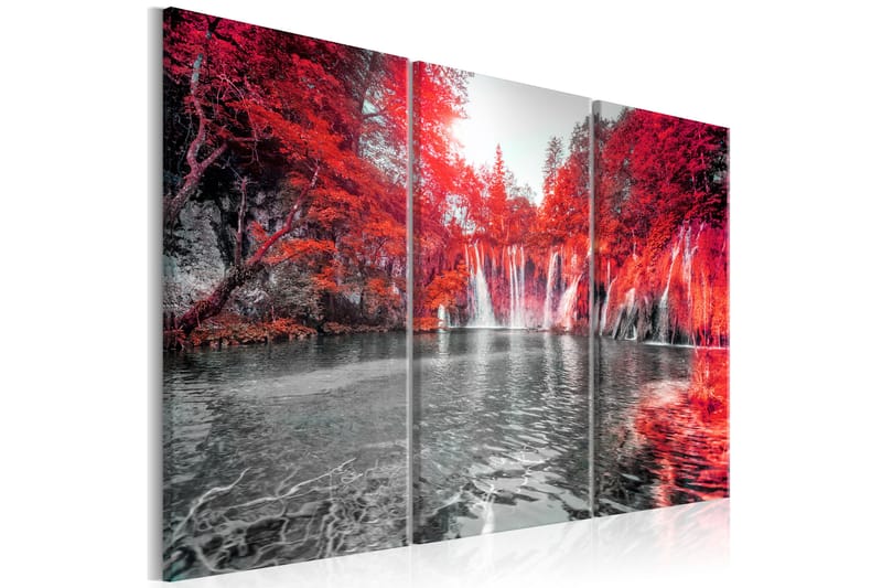 Tavla Waterfalls Of Ruby Forest 120x80 - Artgeist sp. z o. o. - Canvastavla