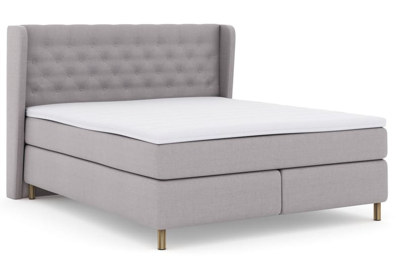 Komplett Sängpaket Choice No 3 180x200 Medium - Ljusgrå|Koppar - Kontinentalsäng - Dubbelsäng - Komplett sängpaket
