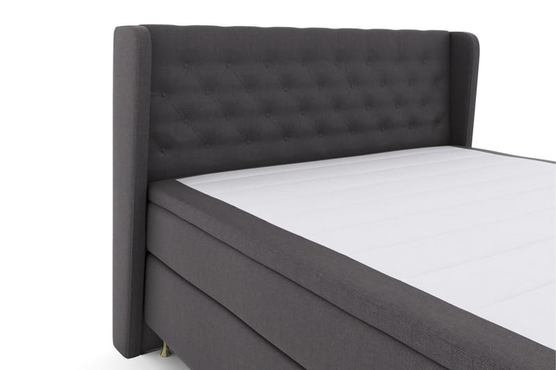 Komplett Sängpaket Choice No 4 180x200 Fast/Medium - Mörkgrå|Guld - Kontinentalsäng - Dubbelsäng - Komplett sängpaket