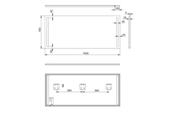 Allejaure Spegel 160x70 cm - Silver - Belysning - Badrumslampa & badrumsbelysning - Badrumsspegel med belysning