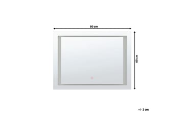 Heasandford Spegel LED 60x80 cm - Silver - Belysning - Badrumslampa & badrumsbelysning - Badrumsspegel med belysning