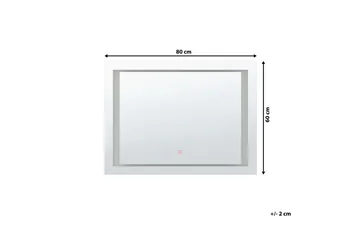 Heasandford Spegel LED 60x80 cm - Silver - Belysning - Badrumslampa & badrumsbelysning - Badrumsspegel med belysning