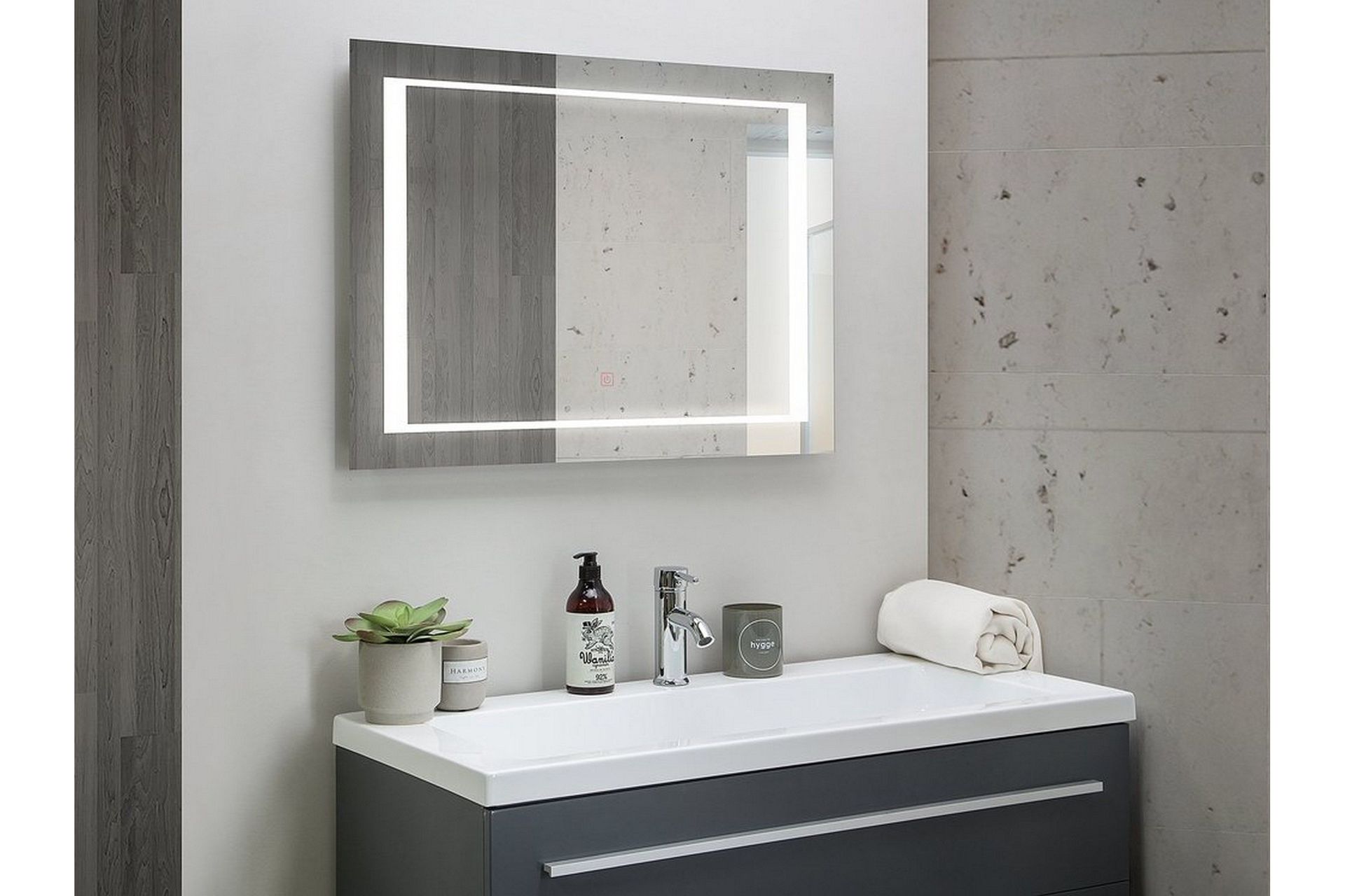 Heasandford Spegel LED 60x80 cm - Silver