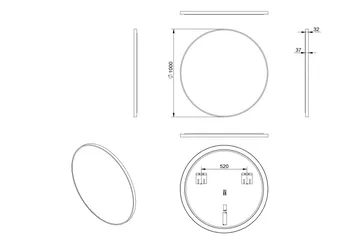 Kilir Spegel 100 cm Rund - Svart - Belysning - Badrumslampa & badrumsbelysning - Badrumsspegel med belysning