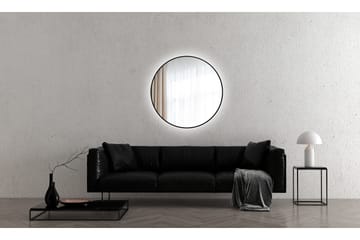 Kilir Spegel 100 cm Rund - Svart - Belysning - Badrumslampa & badrumsbelysning - Badrumsspegel med belysning