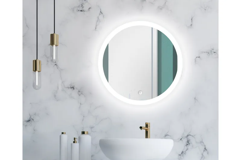 Klysna Spegel 59 cm Rund, Silver