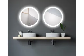 Klysna Spegel 59 cm Rund - Silver - Belysning - Badrumslampa & badrumsbelysning - Badrumsspegel med belysning