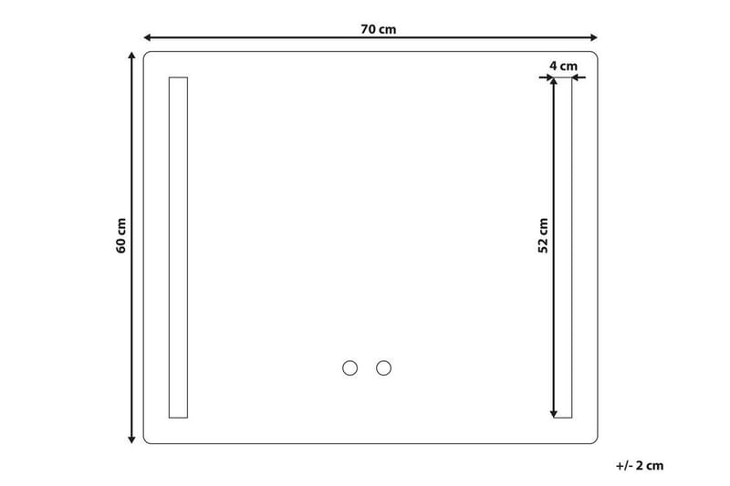 Spegel Aarsh LED 60x70 cm - Transparent - Badrumsspegel med belysning - Spegel - Badrumsspegel