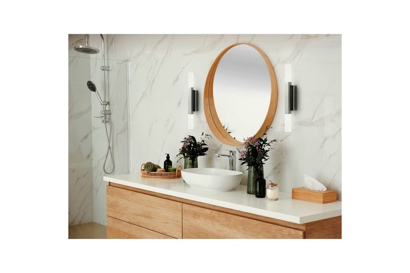 Spegelbelysning Eglo Alcudia Krom Satinerad - Krom - Belysning - Badrumslampa & badrumsbelysning - Badrumslampa vägg