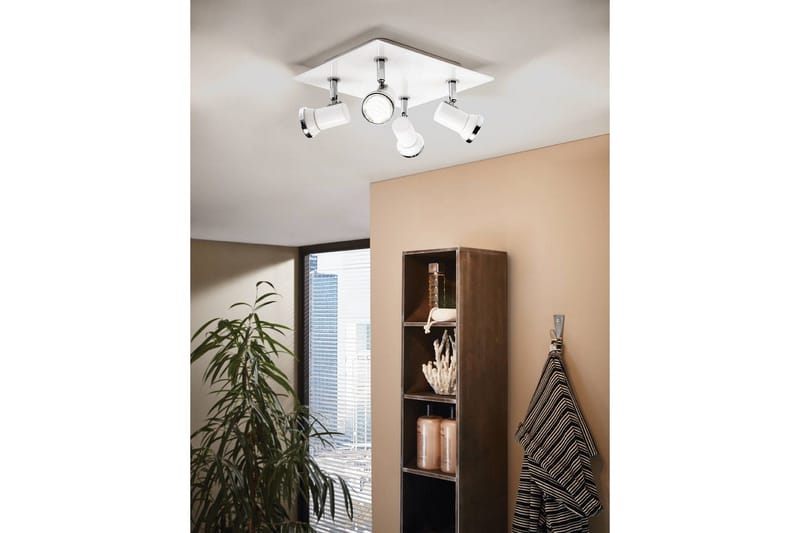 Spotlight Eglo Tamara 1 Kvadrat Vit, Krom - Vit/Krom - Belysning - Badrumslampa & badrumsbelysning - Badrumslampa tak & badsrumsbelysning tak