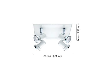 Spotlight Eglo Tamara 1 Kvadrat Vit, Krom - Vit/Krom - Belysning - Badrumslampa & badrumsbelysning - Badrumslampa tak & badsrumsbelysning tak