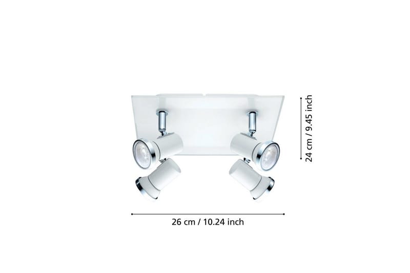 Spotlight Eglo Tamara 1 Kvadrat Vit, Krom - Vit/Krom - Belysning - Badrumslampa & badrumsbelysning - Badrumslampa tak & badsrumsbelysning tak