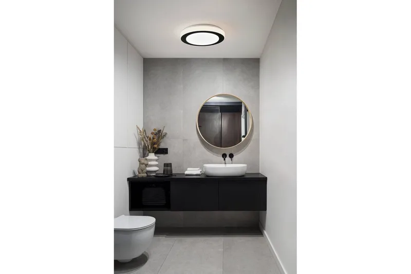 Vägg-/Taklampa Eglo Led Carpi 300 mm, Svart, Vit - Vit/Svart - Belysning - Badrumslampa & badrumsbelysning - Badrumslampa tak & badsrumsbelysning tak