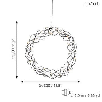 Curly Krans med belysning 30 cm - svart - Belysning - Dekorationsbelysning - Dekorationsbelysning inomhus - Ljuslist