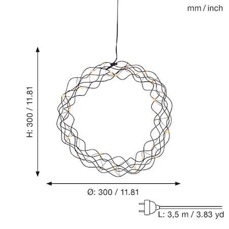 Curly Krans med belysning 30 cm - svart - Belysning - Dekorationsbelysning - Dekorationsbelysning inomhus - Ljuslist