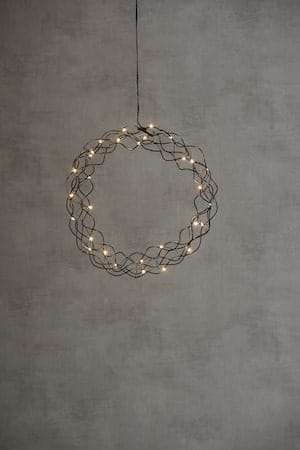 Curly Krans med belysning 30 cm - svart - Belysning - Dekorationsbelysning - Dekorationsbelysning inomhus - Ljuslist