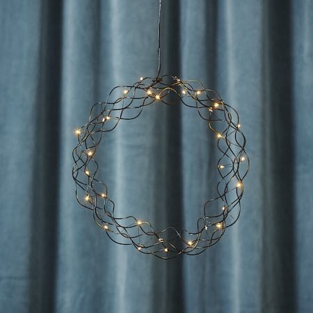 Curly Krans med belysning 30 cm - svart - Belysning - Dekorationsbelysning - Dekorationsbelysning inomhus - Ljuslist